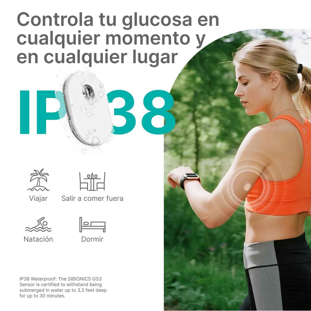 (Free Shipping) SIBIONICS GS3 CGM Glucose Sensor for 24/7 Continuous Monitoring