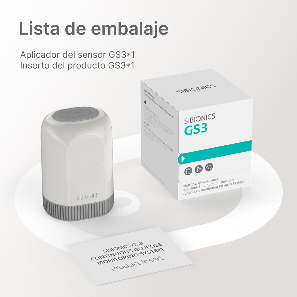 (Free Shipping) SIBIONICS GS3 CGM Glucose Sensor for 24/7 Continuous Monitoring